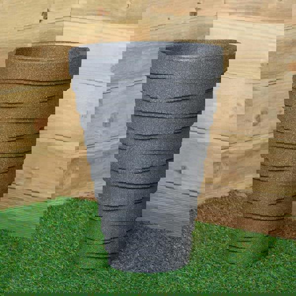 Samuel Alexander 33cm x 48cm Large Plastic Trojan Garden Plant Pot in Dark Grey