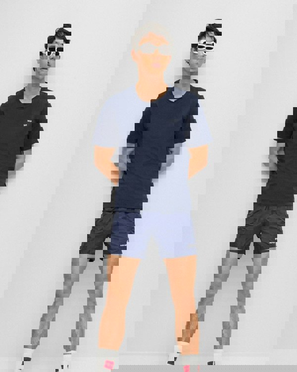 HUGO Dero222 Mens Cotton-Jersey T-Shirt with Logo Print NOS - Dark Blue 405