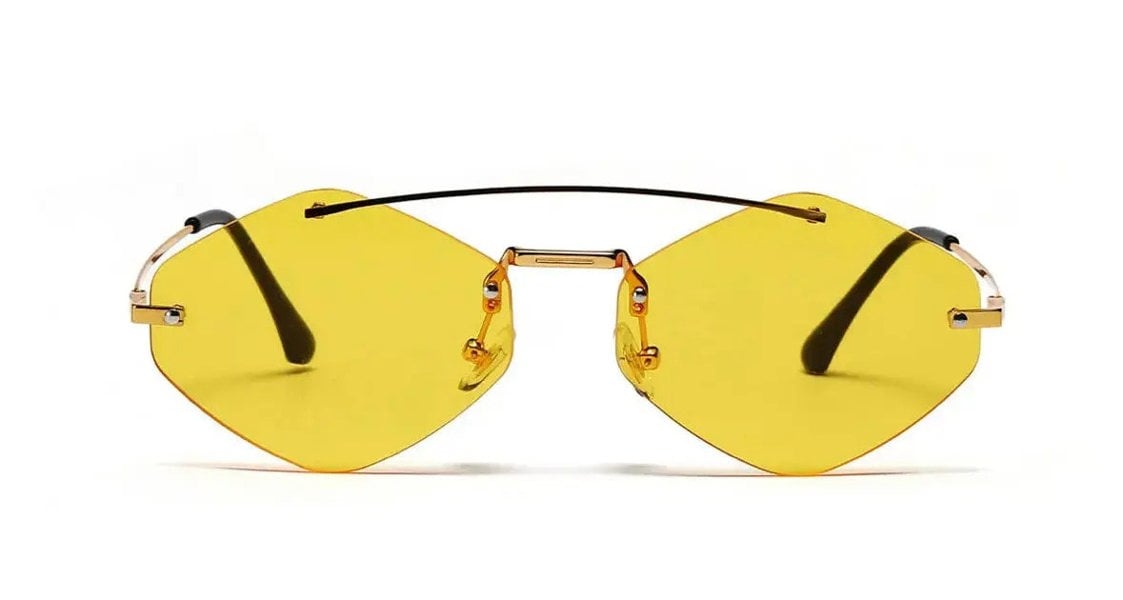 Sugar - Yellow Rimless Premium Sunglasses