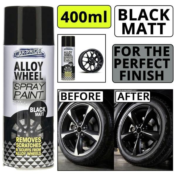 Carpride Alloy Wheel Black Matt Spray Paint 400ml
