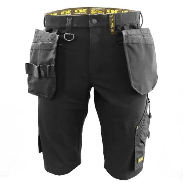Slim Fit Stretch Work Shorts with Removable Holster Pockets - Hi-Vis Trousers