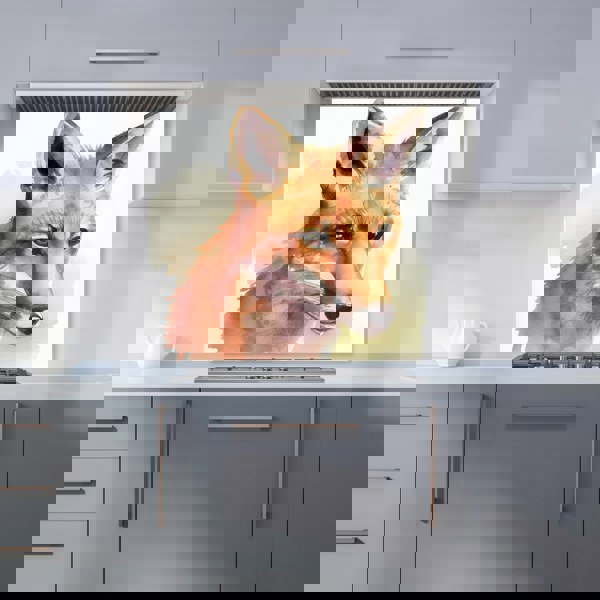 Warren Reed - Designer Fox Watercolour Kitchen Splashback