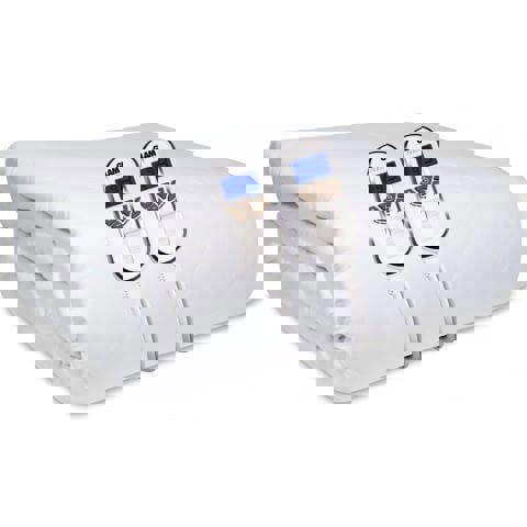 GlamHaus Double Size Electric Blanket - Fitted Mattress Bed Cover - White Diamond Quilted - Settings for Feet and Body, Timer