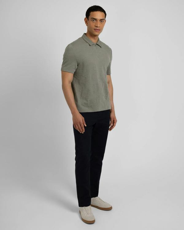 Steel & Jelly Adwell - Linear Floral Jacquard Polo Shirt