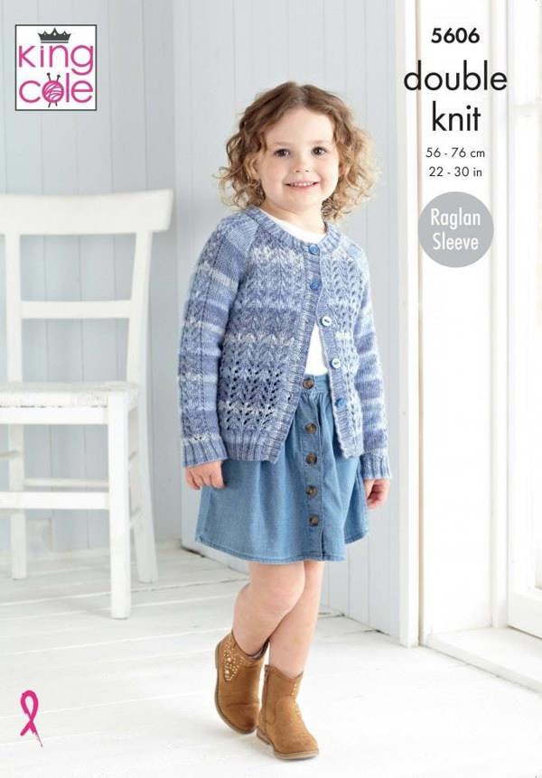 King Cole Island Beaches DK Knitting Pattern 5606, Cardigans, Sweaters for Kids, 22 - 30 Inches