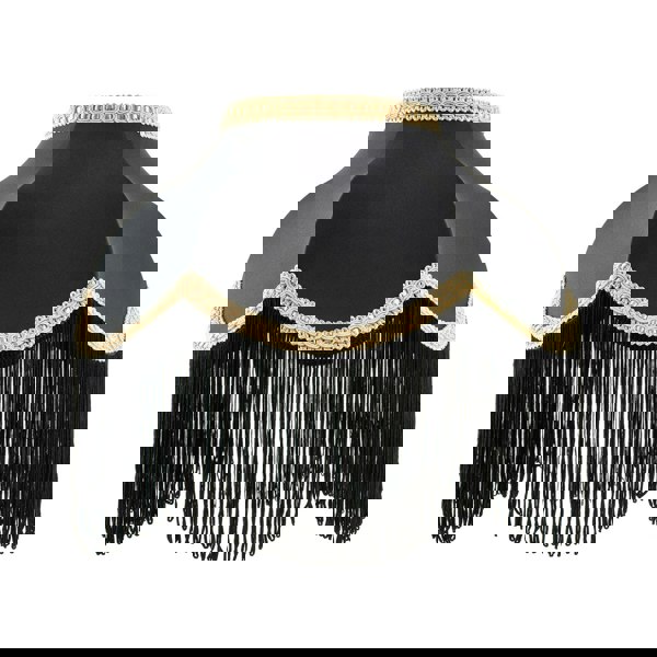 Victorian Designed Empire Lampshade in Black Faux Silk with Gold Trims Image 1