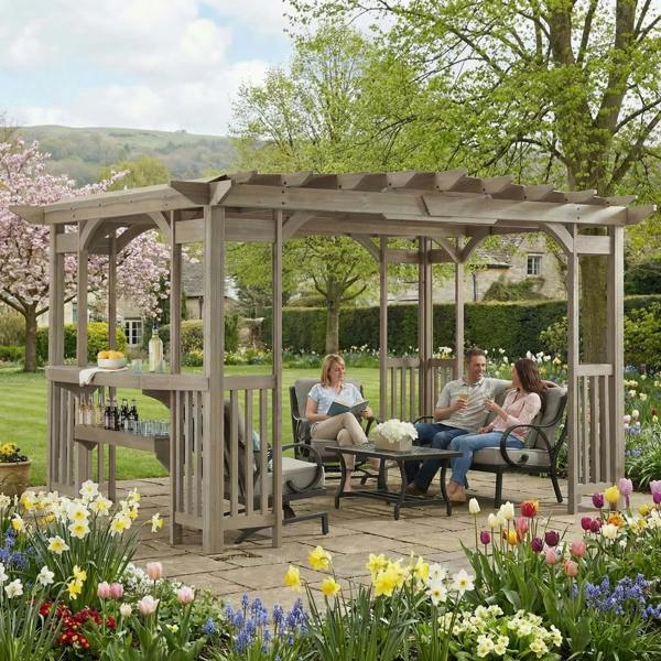 Yardistry Madison Wooden Pergola 10ft x 14ft (3m x 4.2m) Garden Design 1