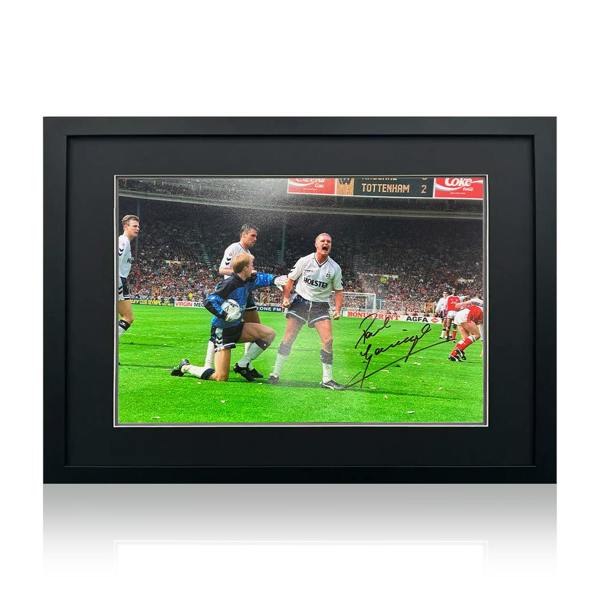 Paul Gascoigne Signed Tottenham Hotspur Image Deluxe Mount Frame