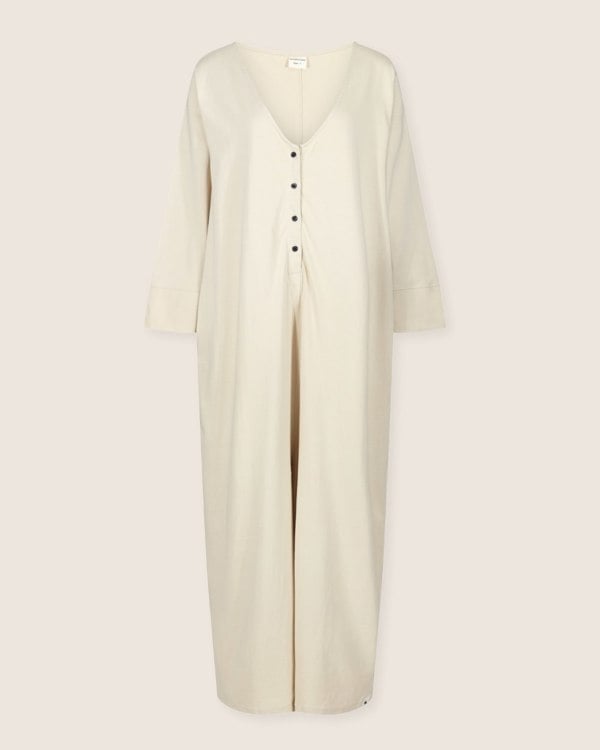 Mai Cream V- Neck Jumpsuit- image 1