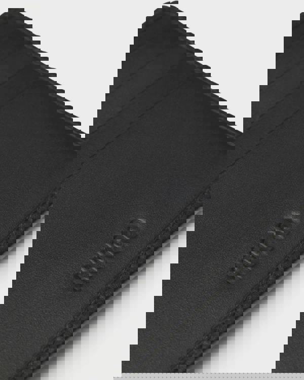 HUGO Tibby Mens Leather Billfold Wallet with Red Stacked Logo  - Black 001