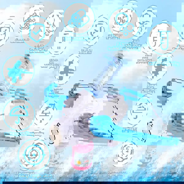 deAO Toys blue 3 in 1 Bubble Water Gun Bow Arrow Summer Bubble Machine Toy