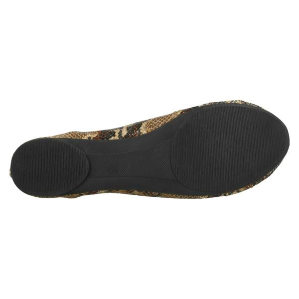 Spot On Ladies Spot On Flat Snake Print Ballerina