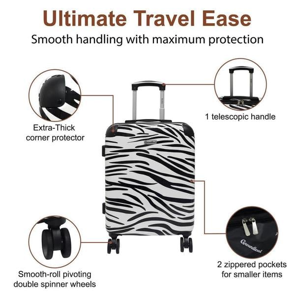 Groundlevel Animal Print 20" Hard Shell Cabin Suitcase Lightweight Spinner Carry On