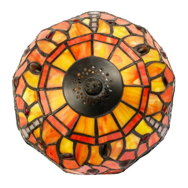 Hand Crafted Orange and Amber Stained Glass Dragonfly Tiffany Lamp Image 3
