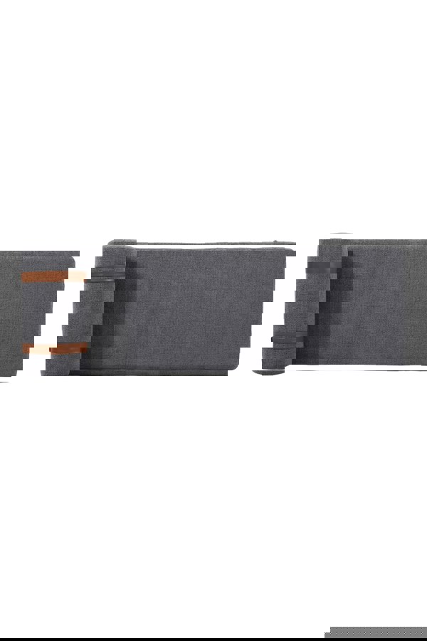 Living and Home Dark Grey Upholstered Bench with a Removable Pillow