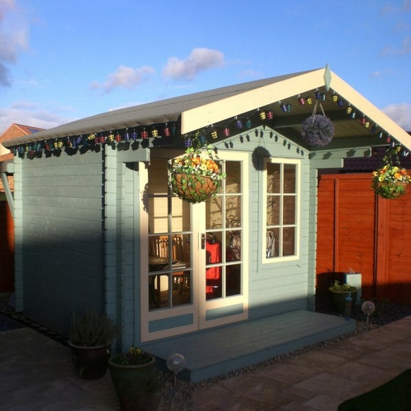 Shire Glenmore 10Gx8 Log Cabin 28mm interlock cladding - Best Shed