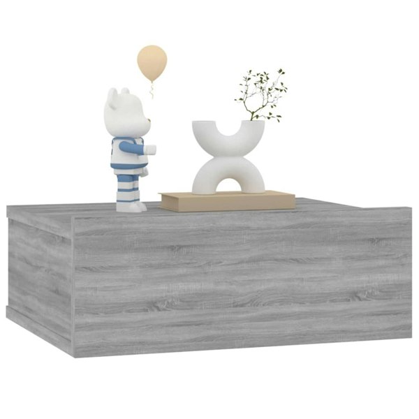 Berkfield Floating Nightstands 2pcs Grey Sonoma 40x30x15cm Engineered Wood