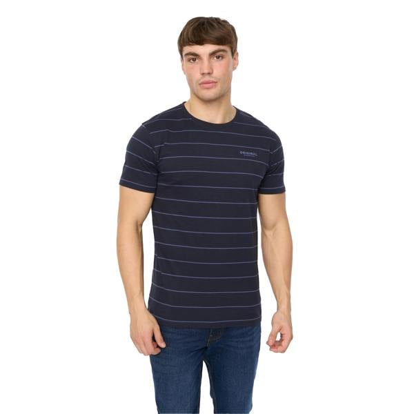 Crosshatch Mens Hemtowns T-Shirt - Navy - 