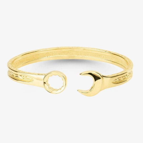 T. H. Baker Gold Plated Medium Spanner Torque Bangle S8031Y