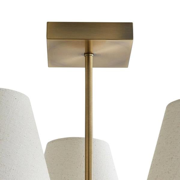 Pagazzi Lighting Taliah 3-Light Antique Brass Semi-Flush Ceiling Light