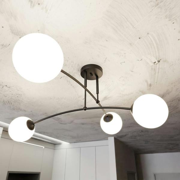 Emibig PREGOS Ceiling lamp  4 x E14 Black with White Shade