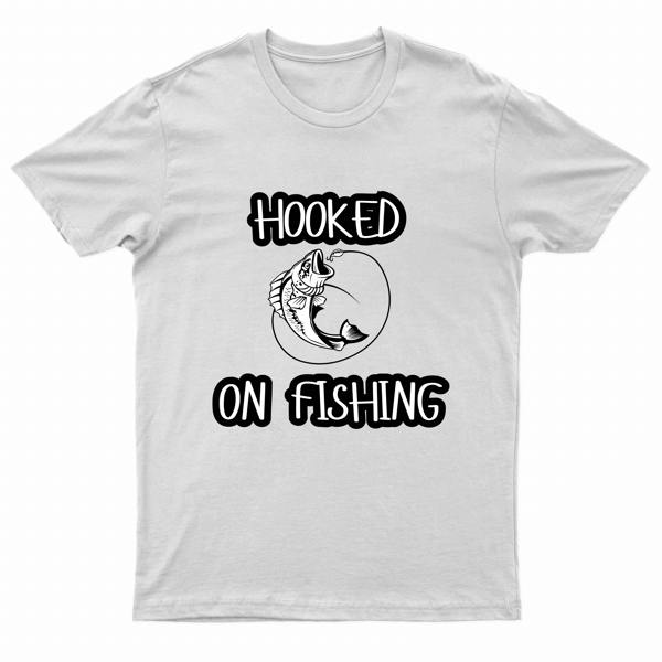 Adults Unisex Hooked on Fishing Printed T-Shirts