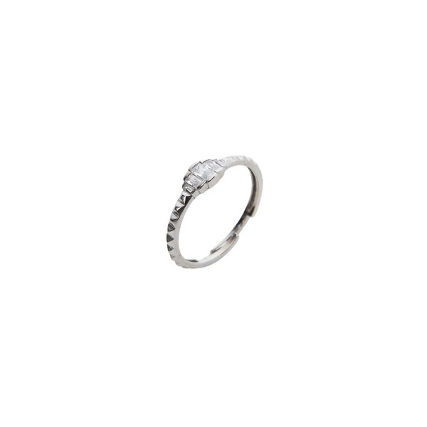 Spero London Three Baugette Gemstone Sterling Silver Ring