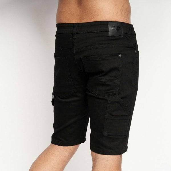 Crosshatch Carpenter Denim Shorts Black Wash