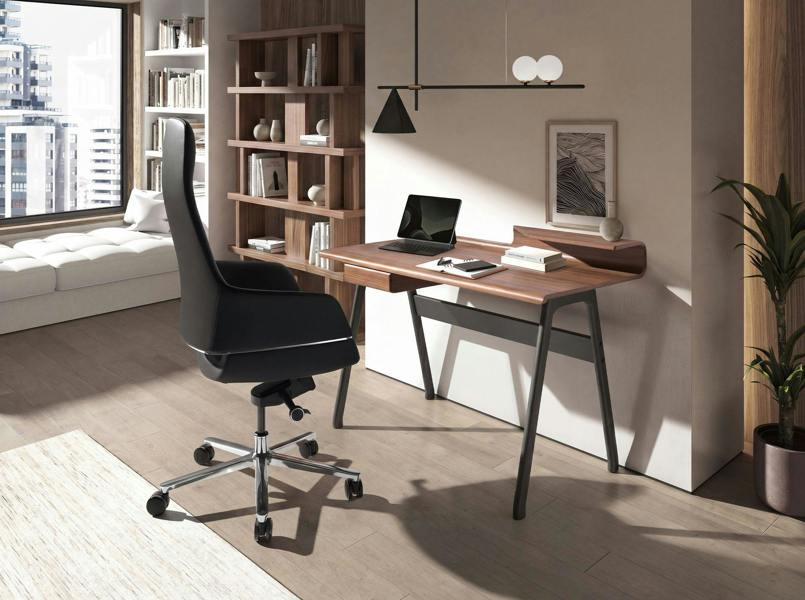 Angel Cerdá Black leatherette swivel office chair 4259