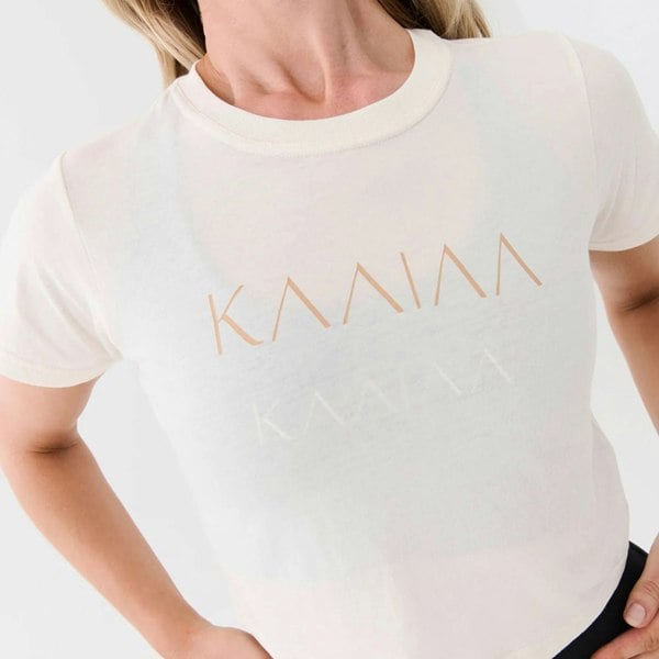 P.E Nation PE Nation Womens Kaaiaa X P.E Nation Organic Cotton Crop Tee in Cream