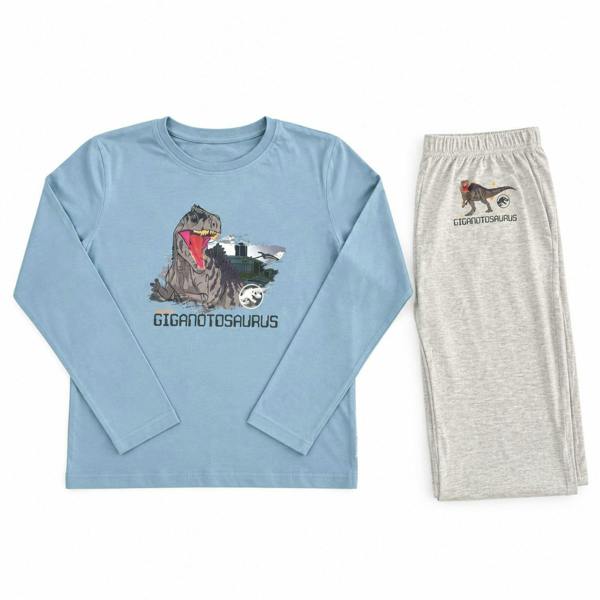 Onomato! Jurassic World Boys T-Rex Pyjama Set 100% Cotton 11-12 Years Blue