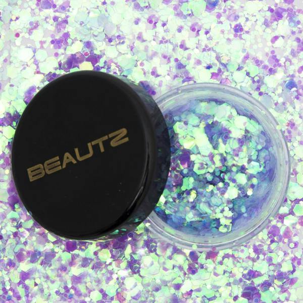 Aquarius Beautz Chunky Glitter Unicorn 10ml Pot 5g Cosmetic Body Face Festival Pink Glam