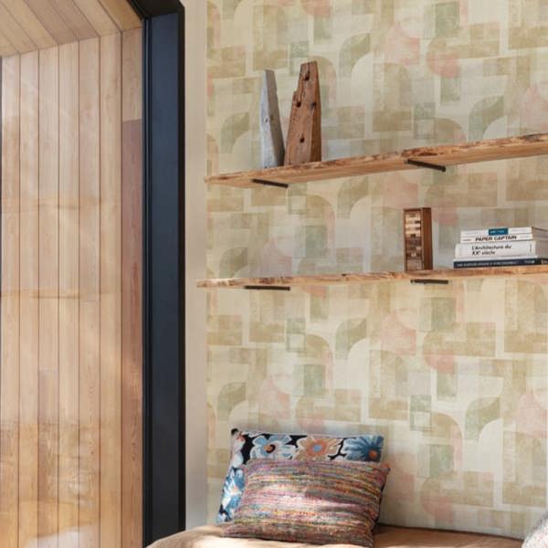 Grandeco Boutique Distressed Geo Abstract Shapes PVC-free Eco Wallpaper, Green