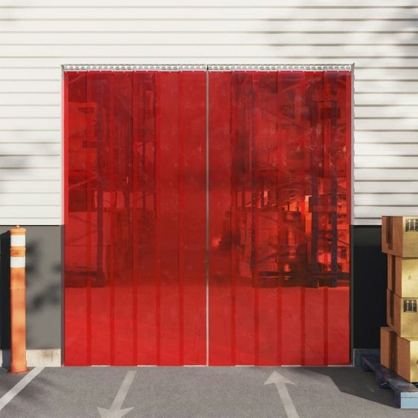 Berkfield Door Curtain Red 200 mmx1.6 mm 25 m PVC