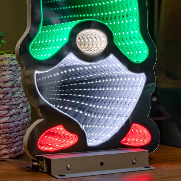 Samuel Alexander 40cm Infinity Gonk with Hat on Metal Base with Green, White and Red LEDs