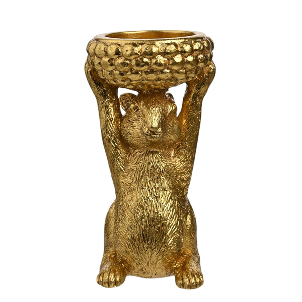 Hestia Gold Squirrel Tealight Holder