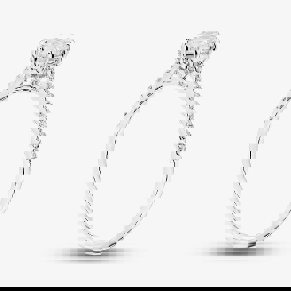 T. H. Baker 9ct White Gold 1.20ct Marquise Cut Lab Grown Diamond Shoulder Set Ring LGR47362-120SF