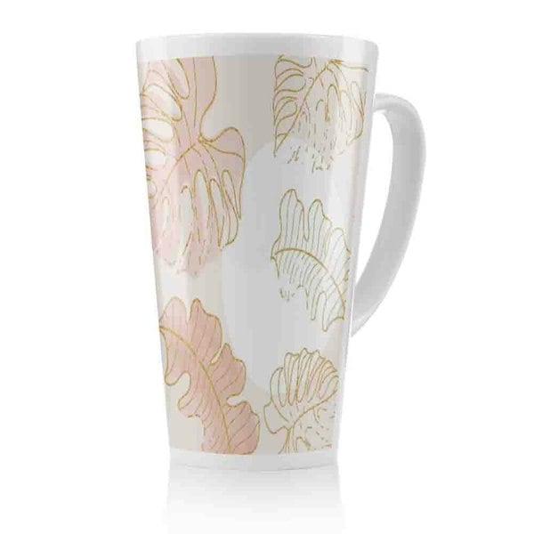 Benjamin Tate Design Botanical Leaves Line Art  Watercolour Latte Mug