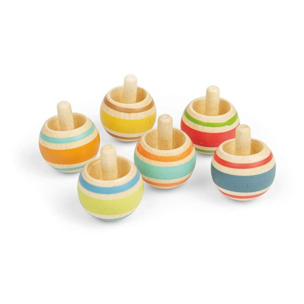 Bigjigs Toys Spinning Tops (Pk 6)