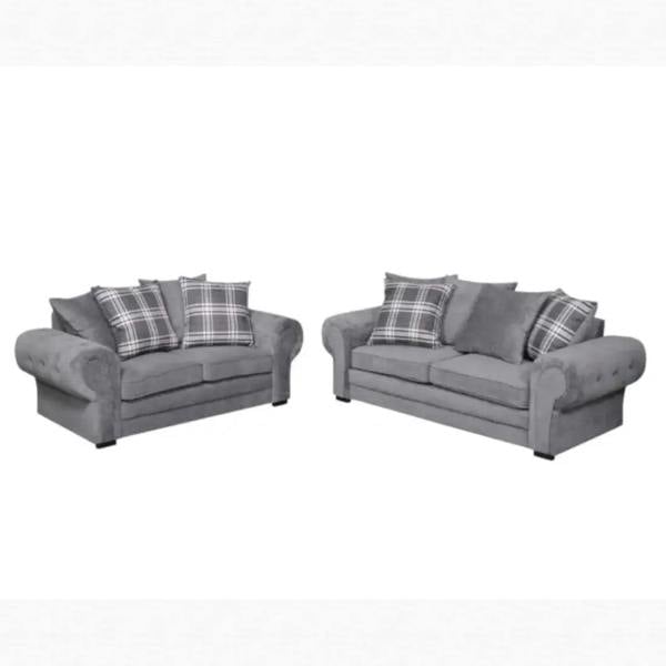 Snug Furniture Verona 3+2 Scatter-back Chenille Grey/Beige