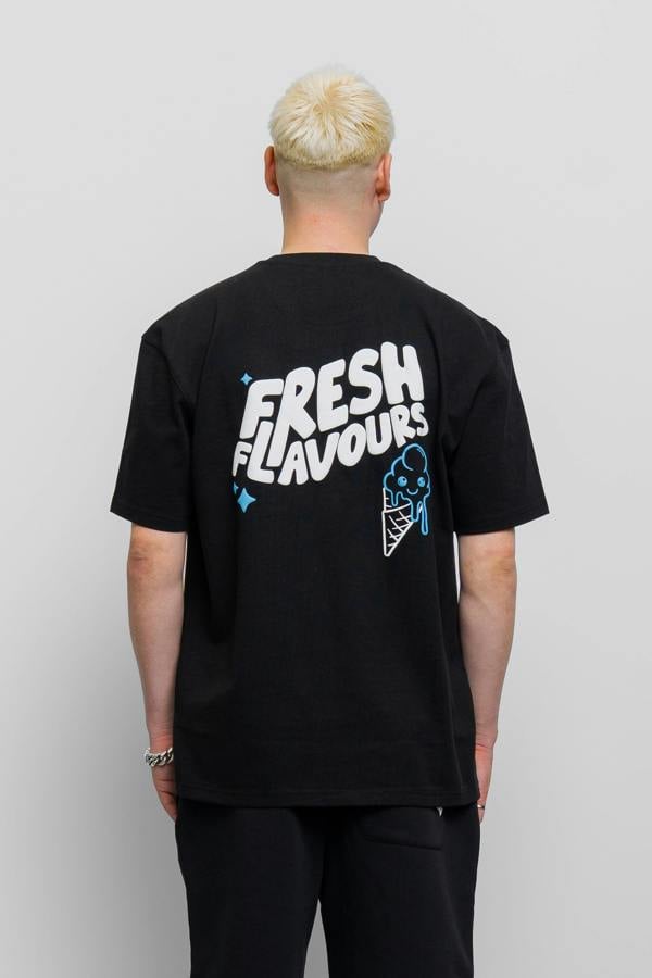 Fresh Couture Fresh Flavours T-Shirt - Black/Blue