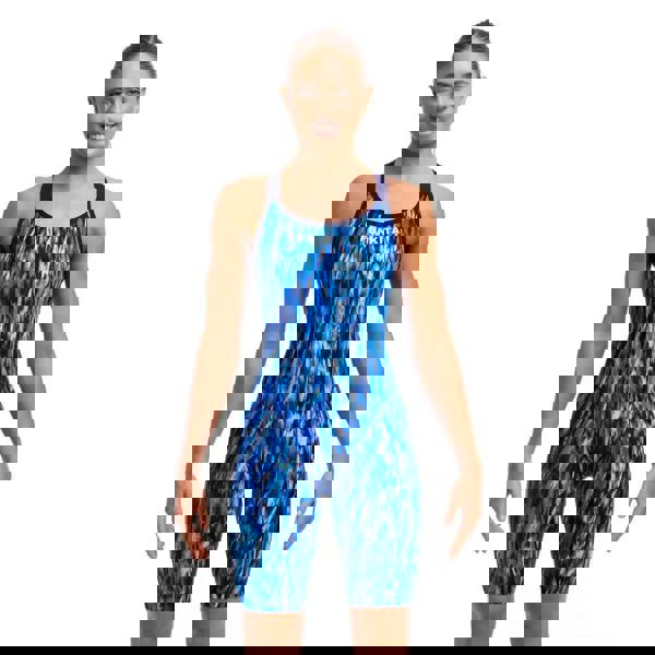 Funkita Wing Streak Fast Legs legsuit in blue and white abstract print