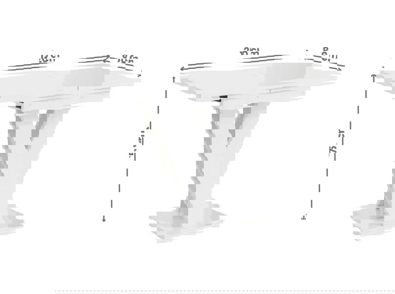Contemporary MASIV white gloss dining table with extension for family meals.