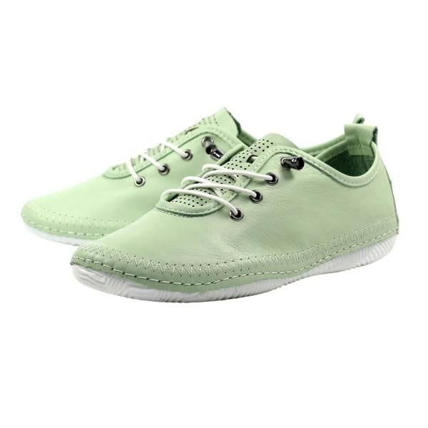 Lunar Womens/Ladies Abbie Leather Plimsolls - Mint - 