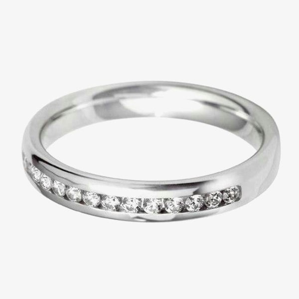 T. H. Baker 18ct White Gold 2.0mm Channel Set Diamond Court Wedding Ring WGH5/2R125 18W HSI