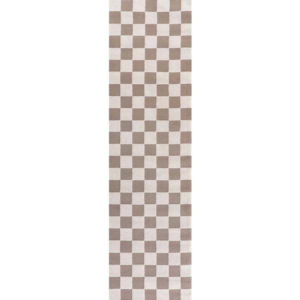Loft Checkerboard Beige Rug, Easy to clean, Underfloor heating.