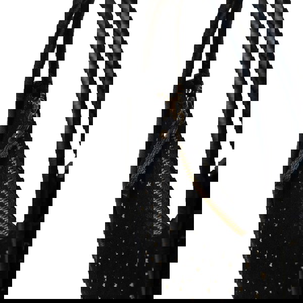 Assots London 'FESTIVE BAG' Black & Gold Star Sparkle Genuine Leather Shoulder Bag