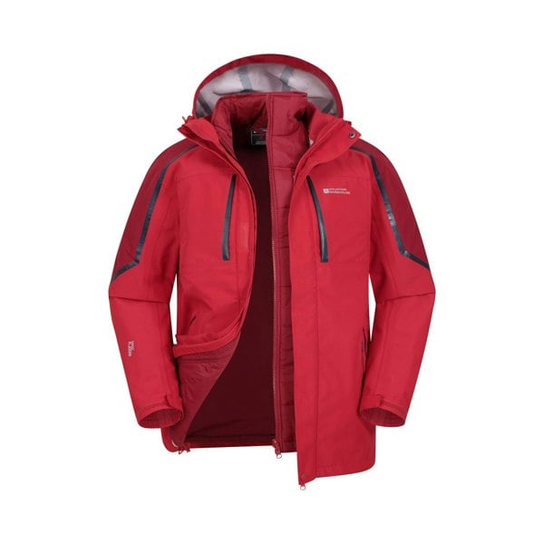 Mountain Warehouse Mens Zenith Extreme III 3 in 1 Padded Jacket - Red