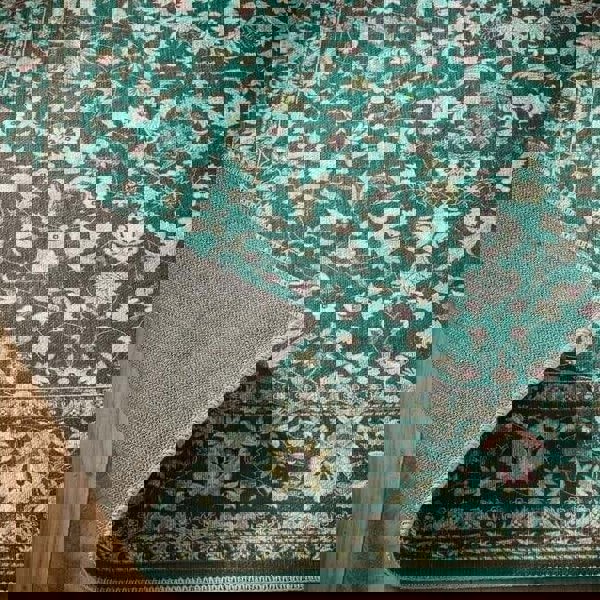 The Rugs Eco-Washable Green Vintage Rug | Soft & Durable