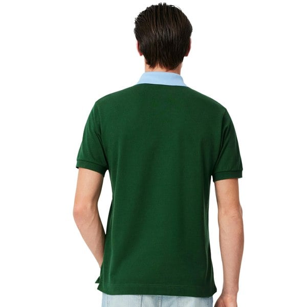 Lacoste Classic Fit Contrast Collar Polo Shirt Green/Blue
